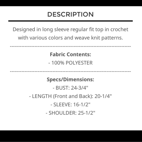 69. NWOT POL Multicolor Crochet Cardigan - Picture 5 of 6